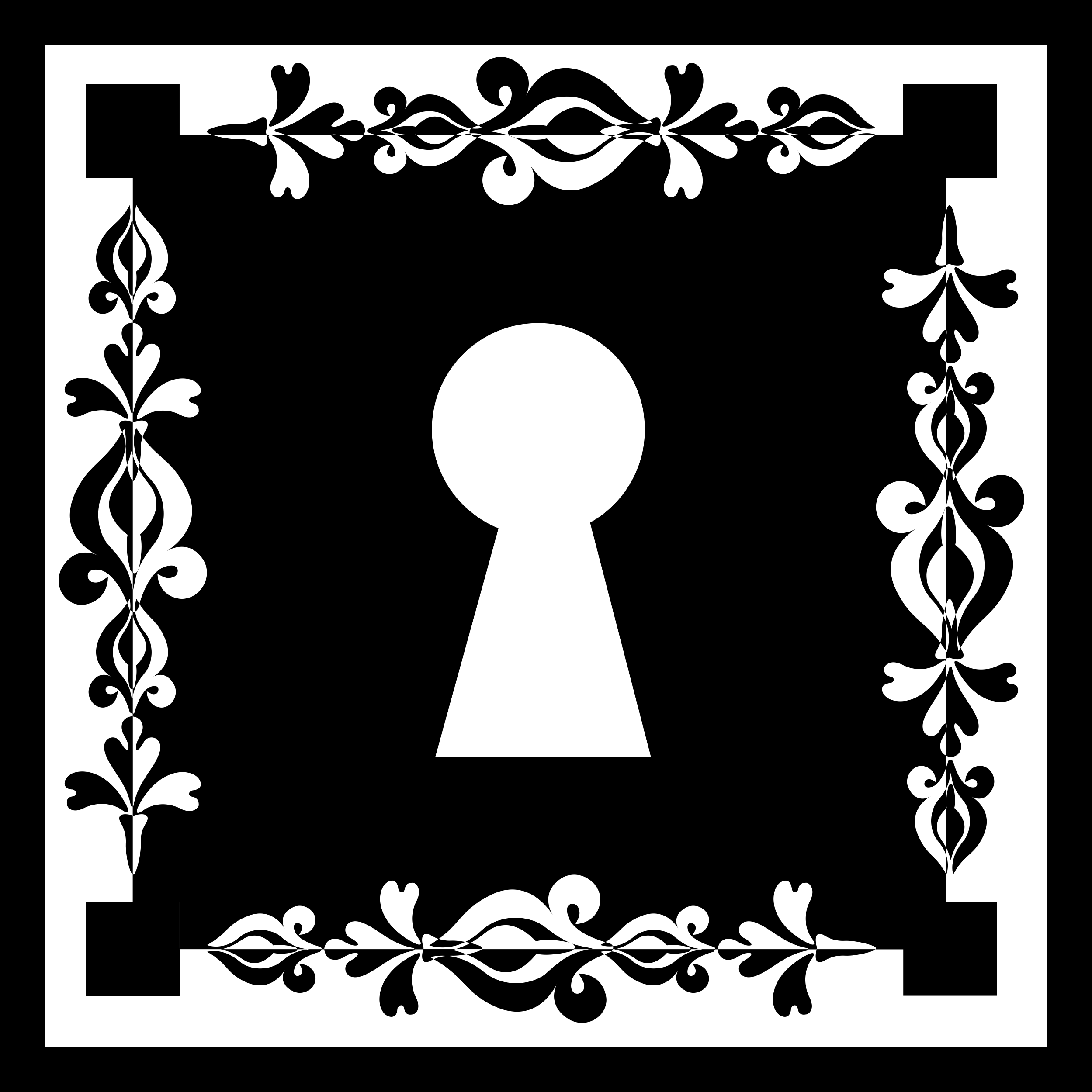 Keyhole In Square With Ornamental Border Tracing Svg Vector Free Vectors